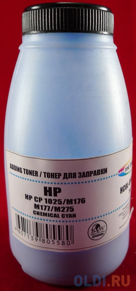 Тонер для картриджей CE311A Cyan, химический (фл. 26г) B&W Premium Mitsubishi/MKI фас.Россия, цвет голубой