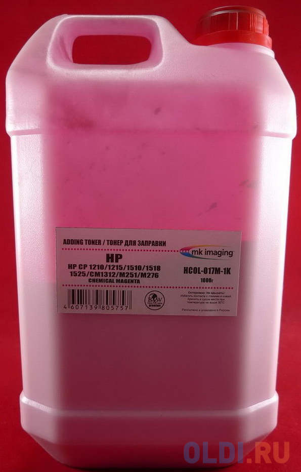 Тонер для картриджей CF403/CF413/CF533/CF54 3, CRG-045/046/054 Magenta химический (кан. 1кг) B&amp;W Premium фас.Россия - HCOL-027M-1K