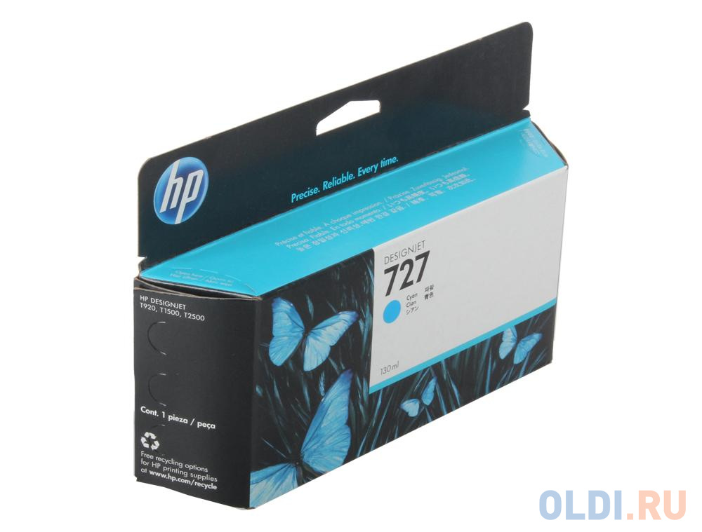 Картридж HP B3P19A №727 для HP Designjet T920 T1500 голубой картридж hp n711 cz134a для designjet t520 t120 голубой 29мл 3шт