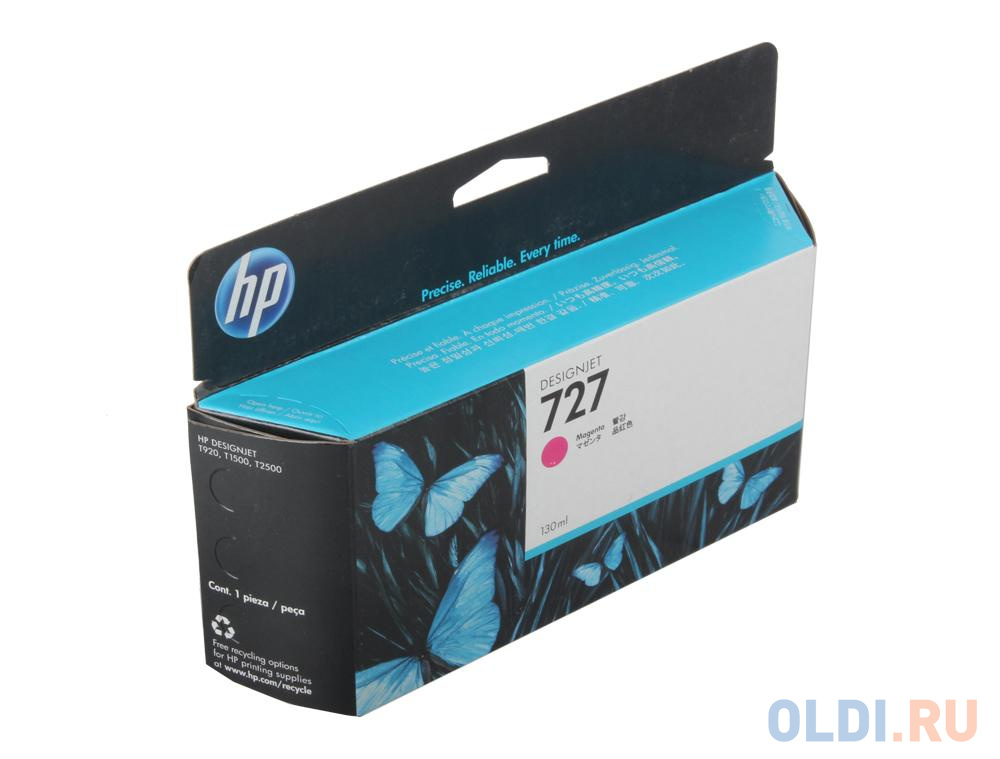 Картридж HP B3P20A №727 для HP Designjet T920 T1500 ePrinter series 130мл пурпурный картридж hp b6y12a 711с для hp designjet z6200 775мл светло голубой
