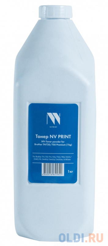 

Тонер NV PRINT for Brother TN-750 TN-720/750/780/3335/3340/HL-5440d/5445d/5450dn/6180dw Premium (1KG) ( бутыль)
