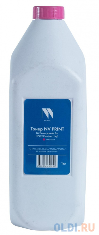 

Тонер NV PRINT for HP252/ CF400A CF401A CF402A CF403A,HP M252dw 252n,277dw Premium (1KG) Magenta, Пурпурный
