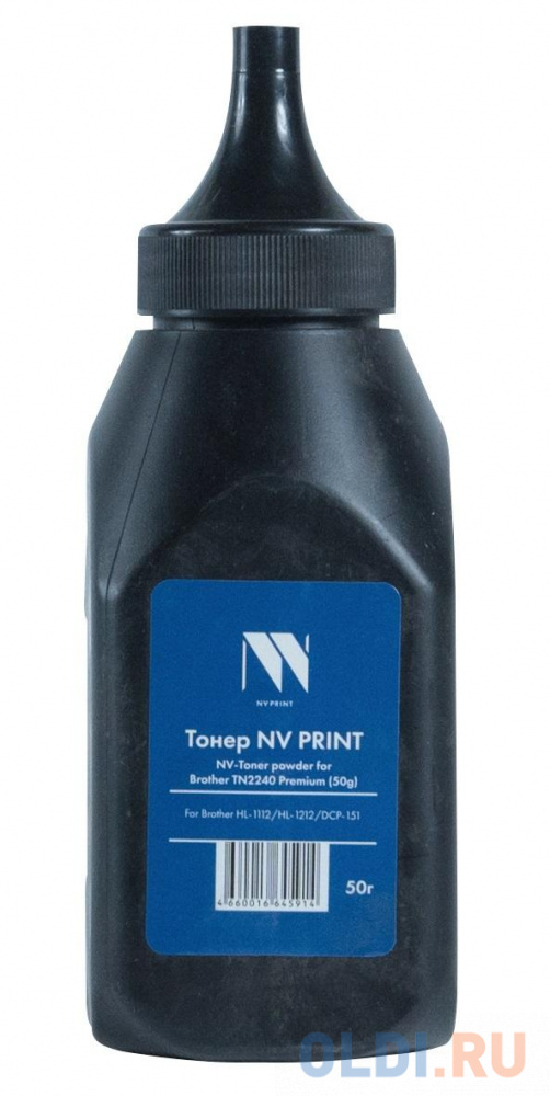 Тонер NV PRINT for TN2240/HL-1112, HL-1212, DCP-151 Premium (50G) (бутыль) тонер nv print for hp252 cf400a cf401a cf402a cf403a hp m252dw 252n 277dw premium 1kg yellow