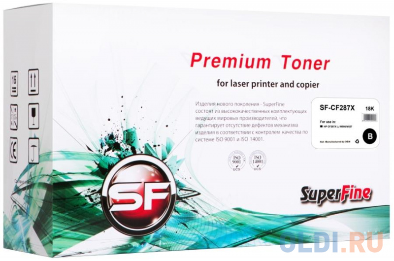 

Картридж SuperFine CF287X для HP LaserJet Enterprise M506 LaserJet Enterprise M527 18000стр Черный