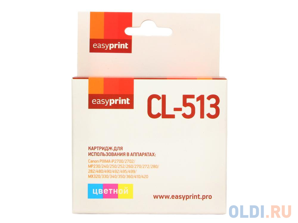 Картридж EasyPrint IC-CL513 для Canon PIXMA iP2700/MP230/260/280/480/MX330/360/410 цветной картридж easyprint ic cli426y для canon pixma ip4840 mg5140 mg6140 mx884 желтый