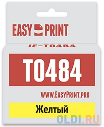Картридж EasyPrint C13T0484 для Epson Stylus Photo R200/300/RX500/600 желтый IE-T0484 картридж easyprint ie t0482 c13t048240 для epson st ph r200 r300 голубой с чипом