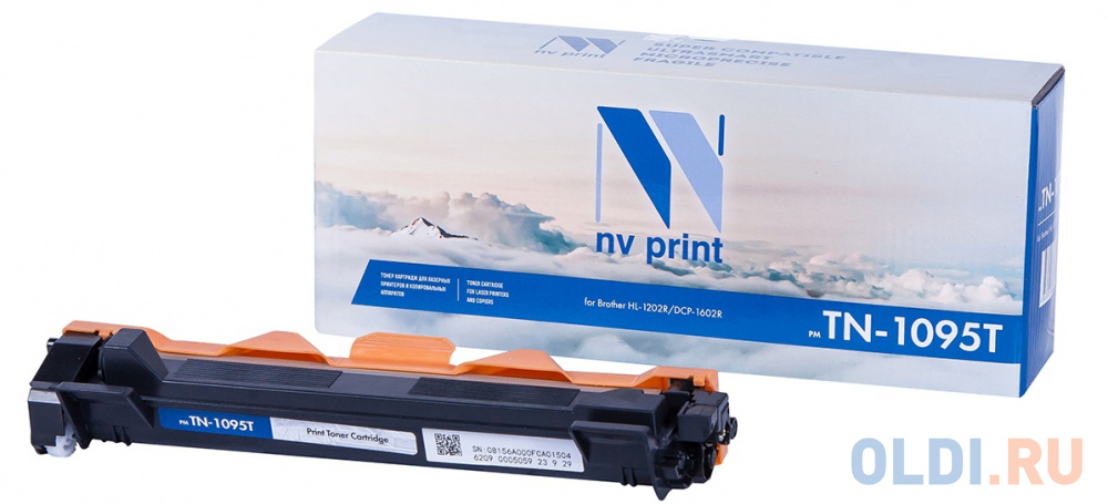 Картридж NV-Print TN-1095T 1500стр Черный картридж лазерный print rite tfba8ibpu1j pr tn1095 tn 1095 1500стр для brother dcp 1602 1602r pr tn1095