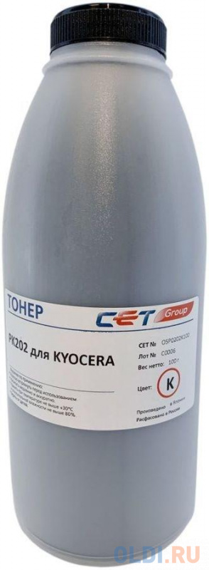 

Тонер Cet PK202 OSP0202K-100 черный бутылка 100гр. для принтера Kyocera FS-2126MFP/2626MFP/C8525MFP