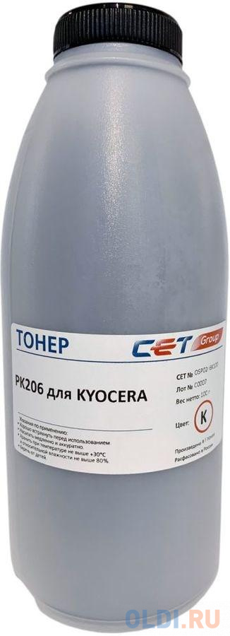 Тонер Cet PK206 OSP0206K-100 черный бутылка 100гр. для принтера Kyocera Ecosys M6030cdn/6035cidn/6530cdn/P6035cdn - фото 1