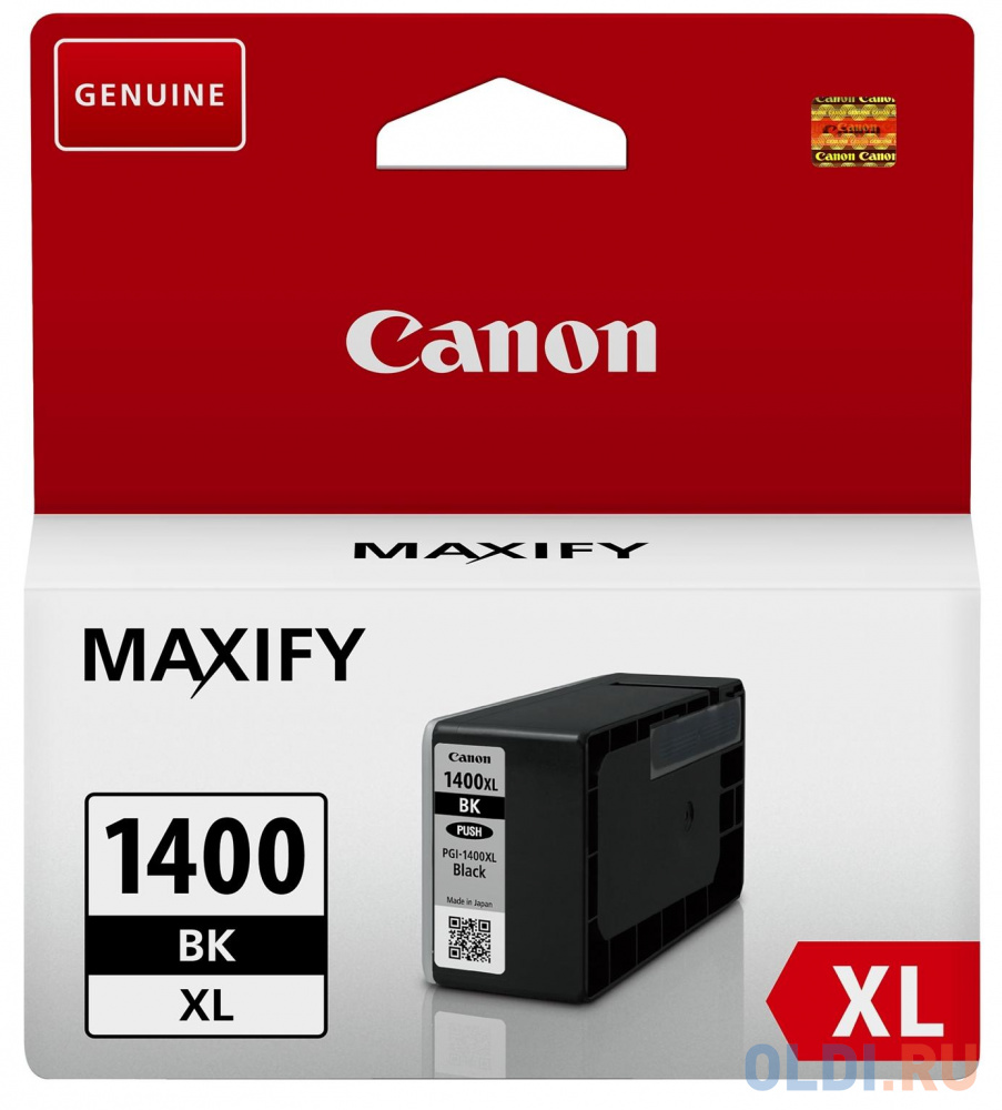Картридж Canon PGI-1400XL BK 1200стр Черный ic cpgi 1400xl bk картридж t2 для canon maxify mb2040 mb2140 mb2340 mb2740