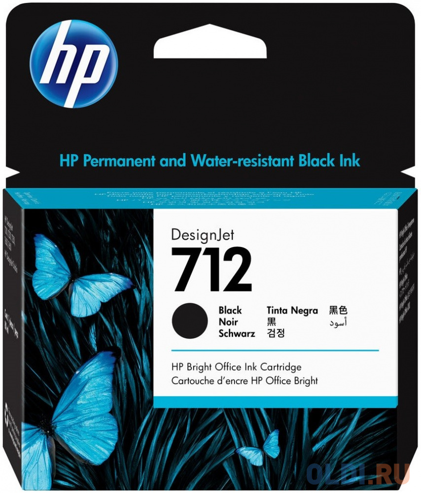 Картридж струйный HP 712 3ED71A черный (80мл) для HP DJ Т230/630 картридж струйный hp 712 3ed77a голубой x3упак 29мл для hp dj т230 630