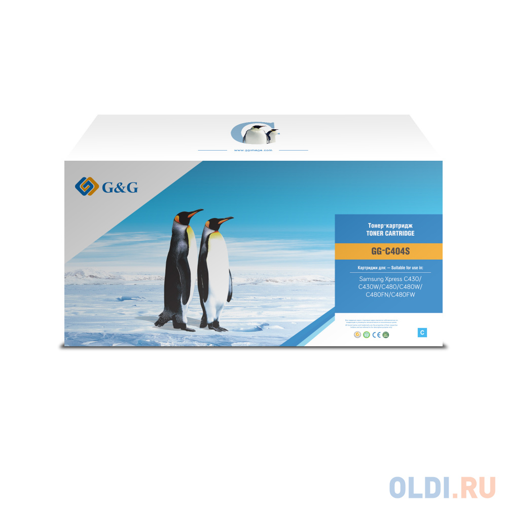 Картридж лазерный G&G GG-C404S голубой (1000стр.) для Samsung SL-C430/C430W/C480/C480W/C480FW фото