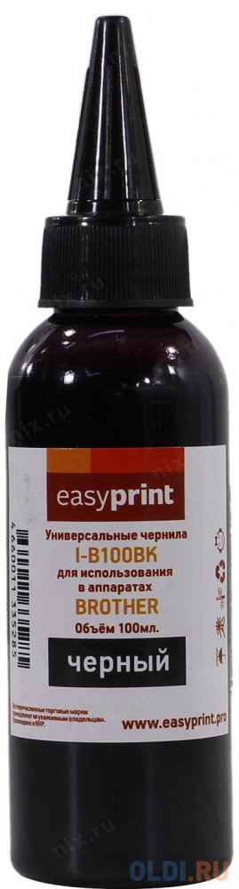 Чернила EasyPrint I-B100BK универсальные для Brother (100мл.) черный чернила easyprint i e100m