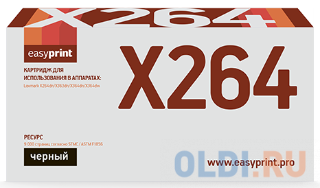 

Тонер-картридж EasyPrint LL-X264 для Lexmark X264dn/X363dn/X364dn/X364dw (9000 стр.) черный, с чипом X264H11G/X264H21G