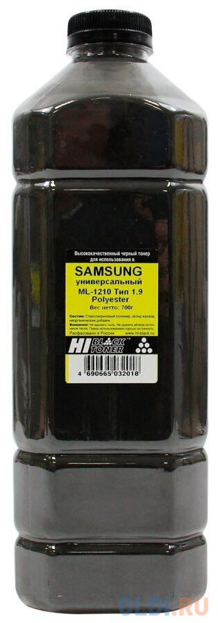 

Hi-Black Тонер Универсальный для Samsung ML-1210, Polyester, Тип 1.9, Bk, 700 г, канистра