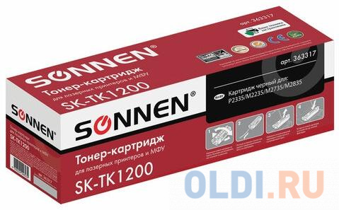 Тонер-картридж Sonnen SK-TK1200 3000стр Черный картридж лазерный sonnen sh cf412x для hp lj pro m477 m452 высшее качество желтый 6500 страниц 363948