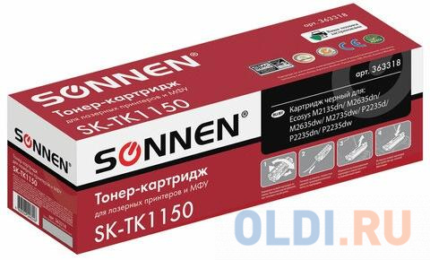 Тонер-картридж Sonnen SK-TK1150 3000стр Черный картридж лазерный nv print nv tk 5280bk для kyocera ecosys p6235 m6235 m6635 ресурс 13000 страниц nv tk 5280bk