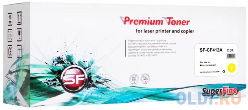 

Картридж HP CF412A CLJ Pro M452/M477 2.3K Yellow SuperFine, Желтый