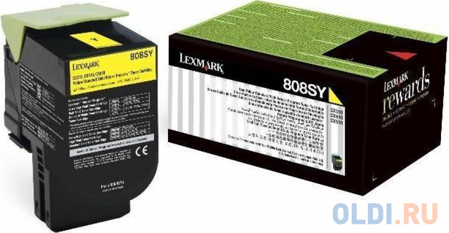 Картридж Lexmark 80C8SYE для CX310/410/510 желтый 2000стр картридж t2 ic h3ja30ae 2000стр