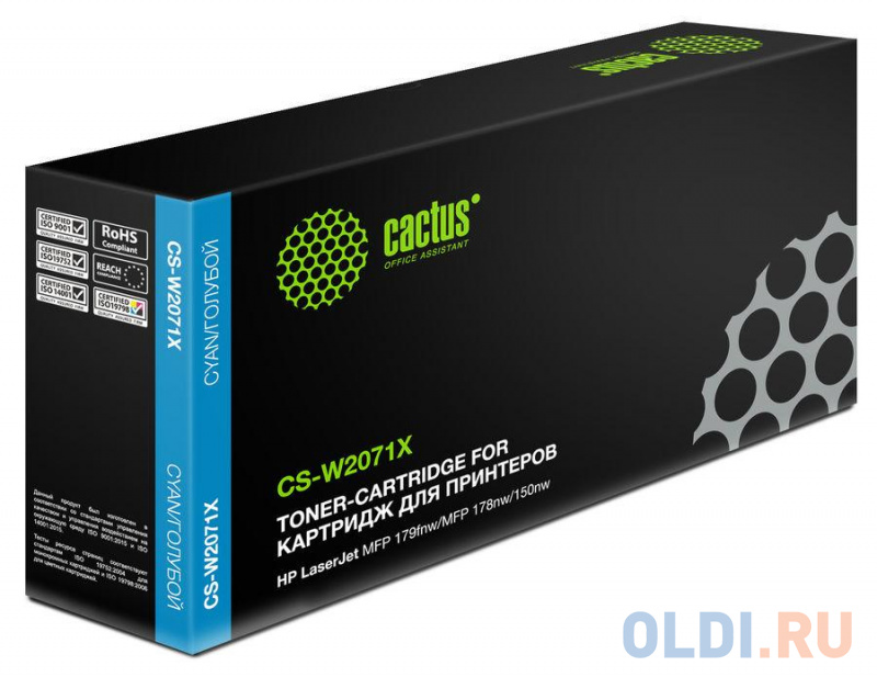 

Картридж лазерный Cactus CS-W2071X голубой (1300стр.) для HP Color Laser 150a/150nw/178nw MFP/179fnw MFP