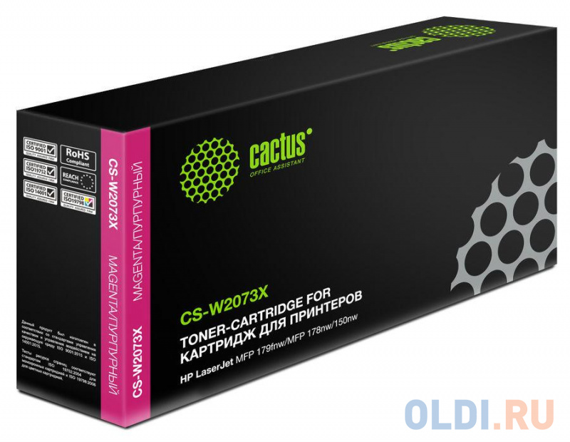 

Картридж лазерный Cactus CS-W2073X пурпурный (1300стр.) для HP Color Laser 150a/150nw/178nw MFP/179fnw MFP