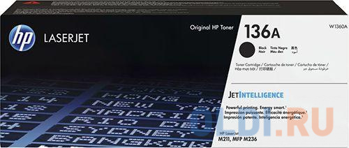 Картридж HP W1360A 1150стр Черный картридж лазерный hp 136x w1360x 2600стр для hp lj m211d mfp m236