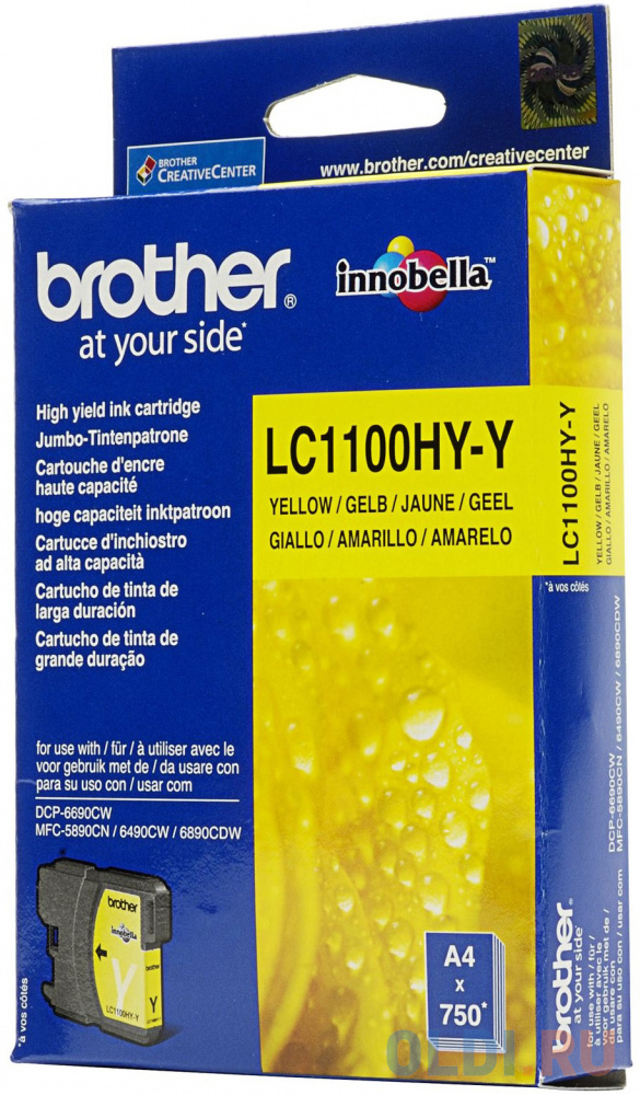 

Картридж Brother LC-1100HYY для DCP-6690CW MFC-5890CN 6490CW 6890CDW желтый