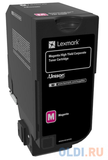 

Картридж Lexmark с тонером пурпурного цвета высокой емкости (12 000) CS725de, Пурпурный