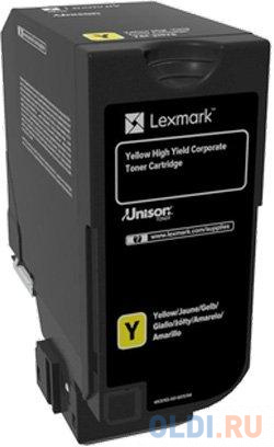 

Картридж Lexmark с тонером желтого цвета высокой емкости (12 000) CS725de, Желтый