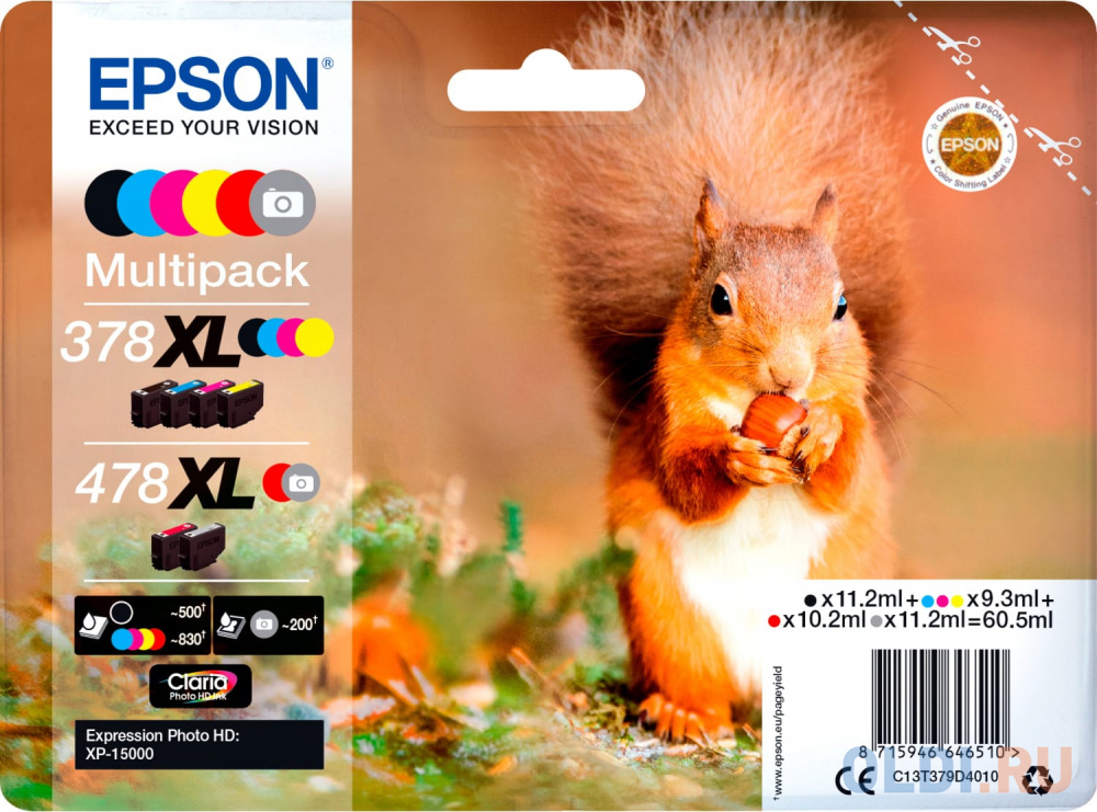 

Multipack 6-colours 478XL Claria Photo HD Ink