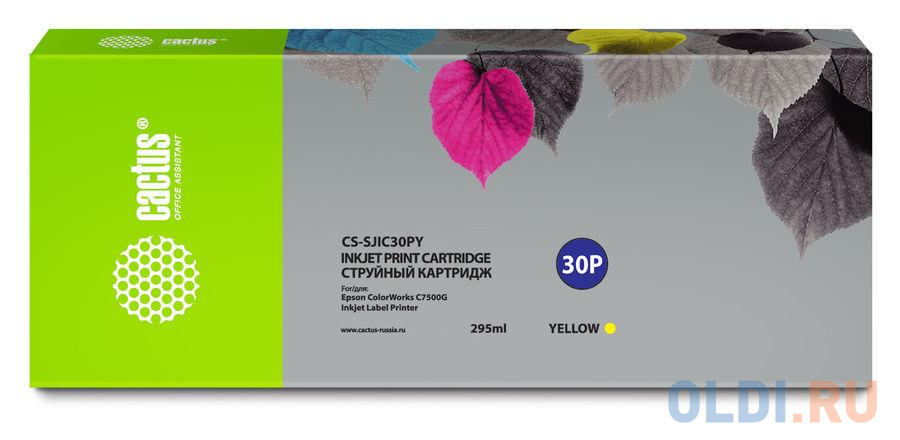 Картридж струйный Cactus CS-SJIC30PY желтый (295мл) для Epson ColorWorks TM-C7500G