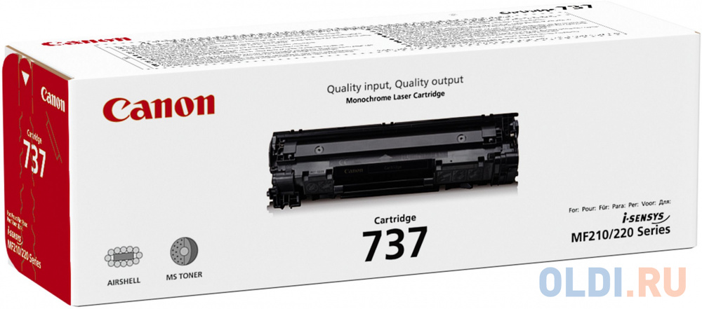 Картридж лазерный Canon 737 9435B002 черный (2400стр.) для Canon i-Sensys MF211/212/216/217/226/229 лазерный принтер canon i sensys lbp6030b