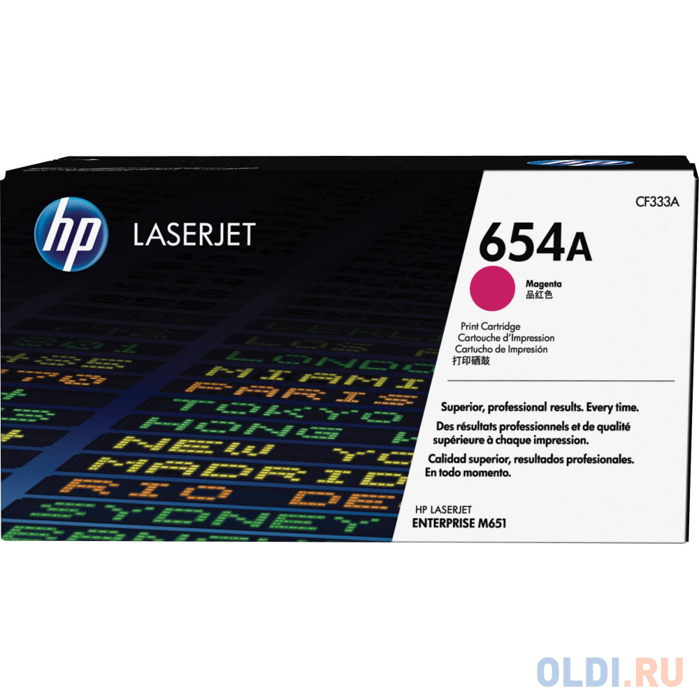 Картридж HP 654A CF333AC для HP Color LaserJet Enterprise M651n/M651dn/M651xh/M680dn/M680f пурпурный картридж hp cf332a 654a для laserjet enterprise m651 желтый