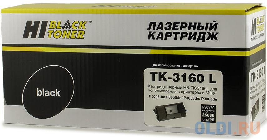 Hi-Black HB-TK-3160L Картридж для Kyocera ECOSYS (M3145dn; M3645dn; P3045dn; P3050dn; P3055dn) совместимый, черный, ресурс 25000 стр. integral tk 3160 картридж для kyocera для ecosys p3045dn 3050dn 3055dn 12500k с чипом 12100173