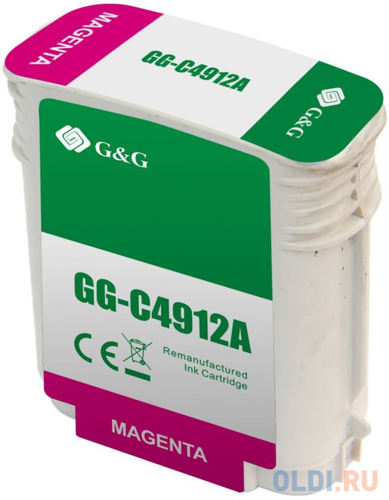 Картридж струйный G&G GG-C4912A пурпурный (72мл) для HP DJ 500/800C - фото 2