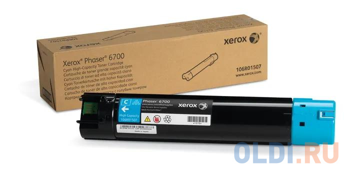 Тонер-картридж Xerox 106R01507 12000стр Голубой - фото 1