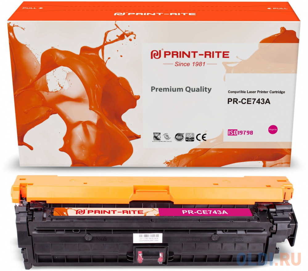 Картридж Print-Rite PR-CE743A 7300стр Пурпурный картридж oki 45862850 для mc853 873 пурпурный 7300стр