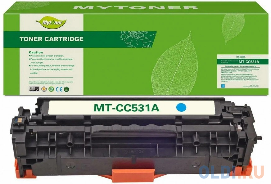 

Картридж MyToner, аналог HP CC531A/304A/Canon 718 синий 2.8k с чипом