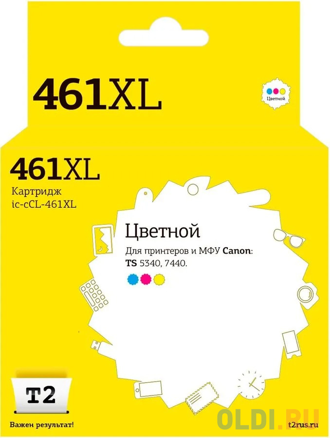 IC-CCL461XL Картридж T2 для Canon PIXMA TS5340/7740, цветной картридж canon cli 471xl pixma mg5740 6840 7740 yellow superfine
