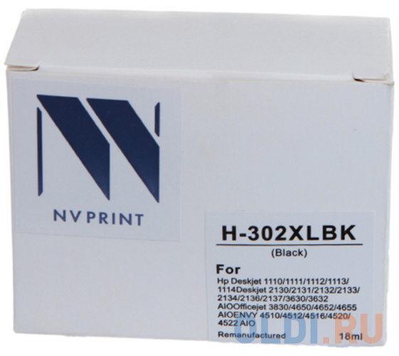 Струйный картридж NV Print 302XLBK (NV-F6U68AE) Black для HP DeskJet 1110, 2132, 3630, 3632; Envy 4512, 4520, 4522; OfficeJet 3830, 4650, 4655 ic h8727 картридж t2 27 для hp deskjet 3320 3420 3520 3650 5650 5850 psc 1210 1315 officejet 4215 4315 5610 5615 6110