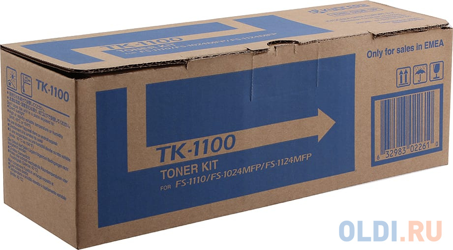 Тонер Kyocera TK-1100 для FS-1110/1024MFP/1124MFP. Чёрный. 2100 страниц.