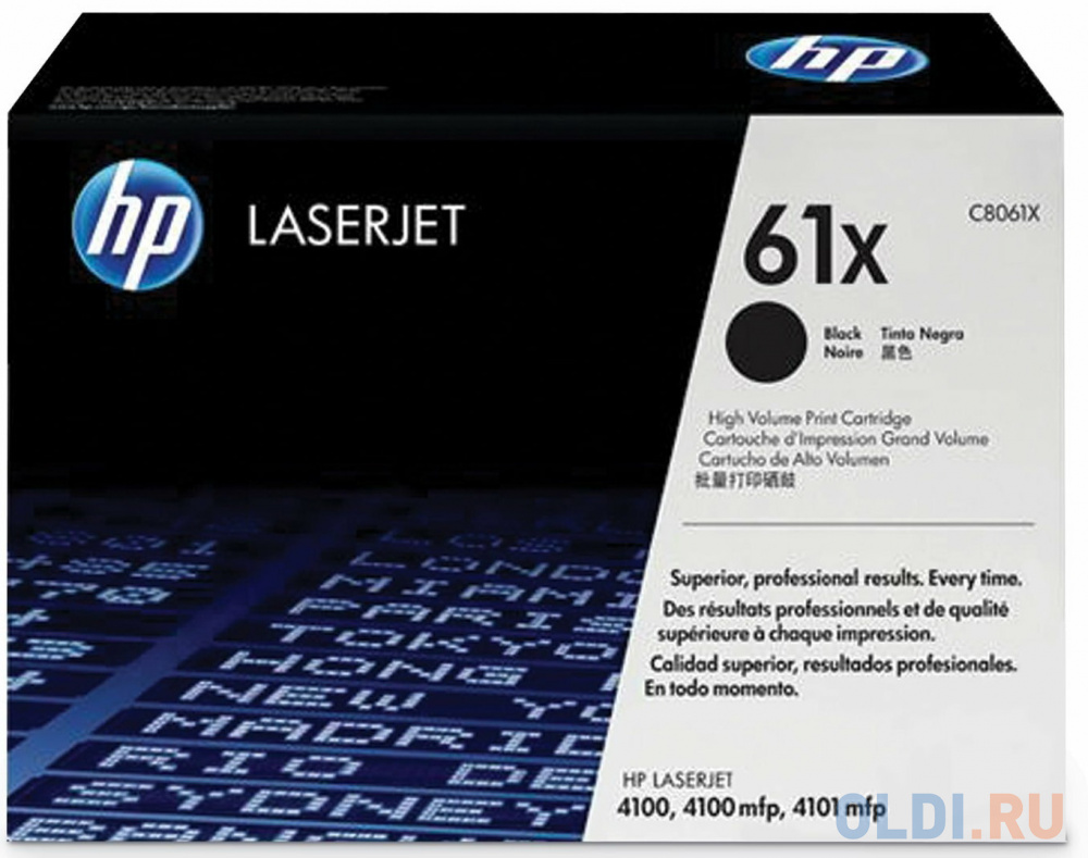 

Картридж лазерный HP (C8061X) LaserJet 4100/4100N/4100DTN/4100mfp, черный, оригинальный, ресурс 10000 страниц, С8061X