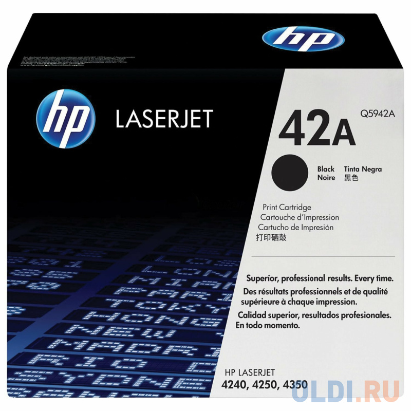 

Картридж лазерный HP (Q5942А) LaserJet 4250/4350 и другие, №42А, оригинальный, ресурс 10000 страниц, Q5942A