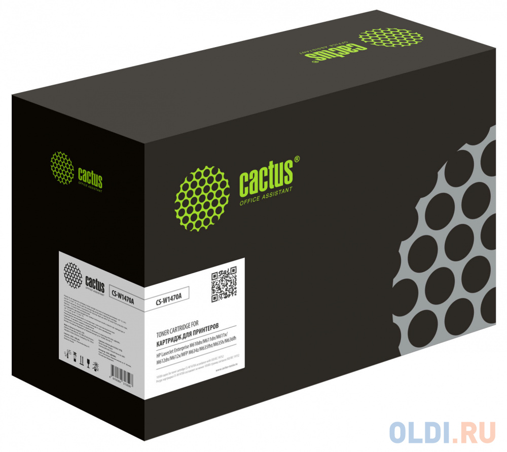 Картридж лазерный Cactus 147A CS-W1470A W1470A черный (10500стр.) для HP LaserJet M611dn/M612dn/M634dn/M634h - фото 1