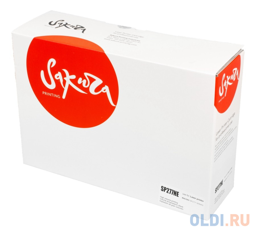 Картридж Sakura SP277HE для Ricoh Aficio SP277, черный, 2600 к.