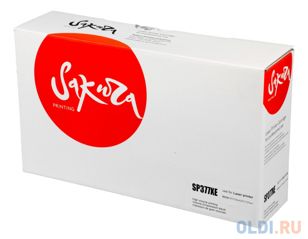 Картридж Sakura SP377XE для Ricoh Aficio SP377Series, черный, 6400 к.