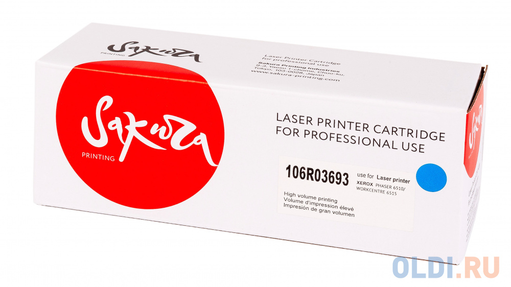 

Картридж Sakura 106R03693 для XEROX Phaser6510/WC6515, голубой, 4300 к.