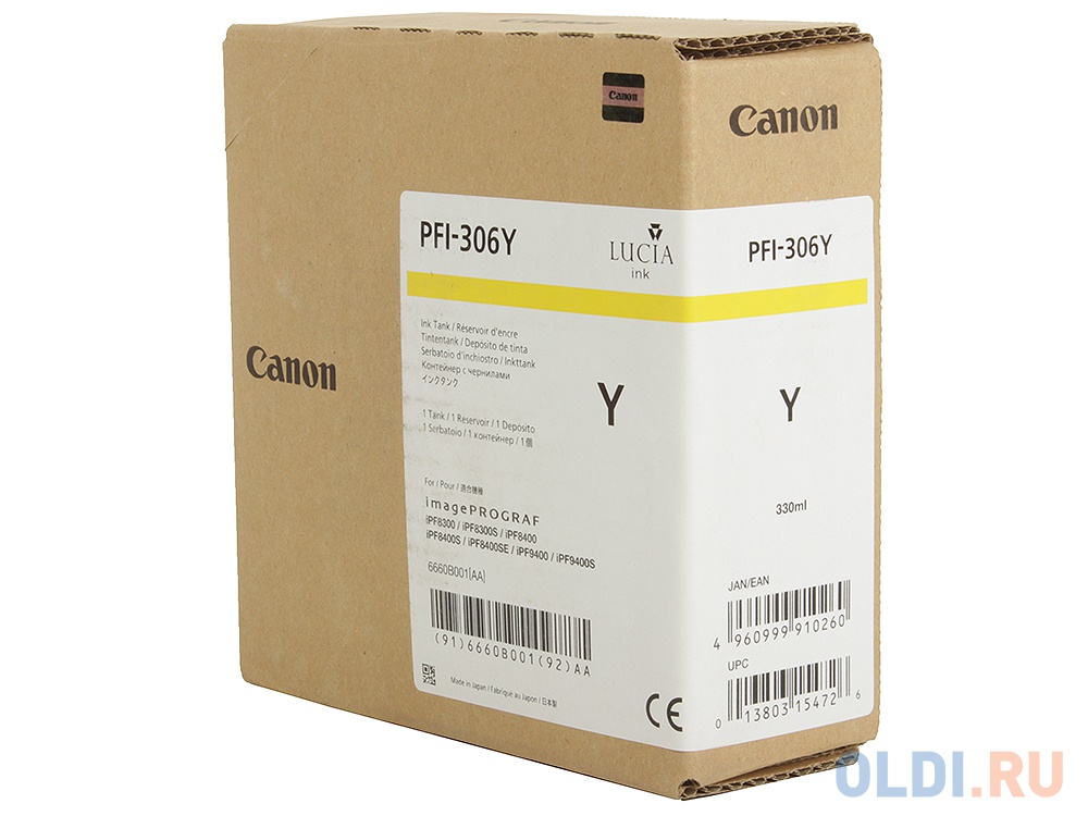 Картридж Canon PFI-306 Y для iPF8300S 8400 9400S 9400 желтый 6660B001 - фото 1