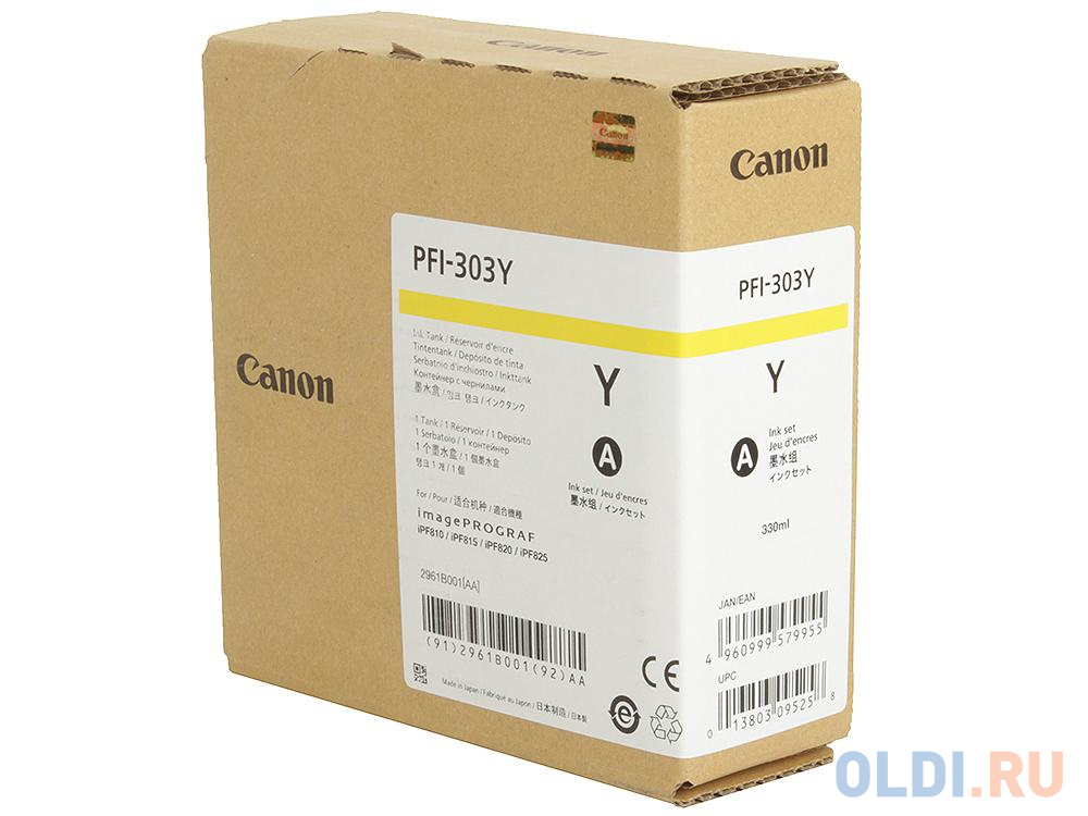 Картридж Canon PFI-303 Y для iPF815 825 желтый 2961B001 - фото 1