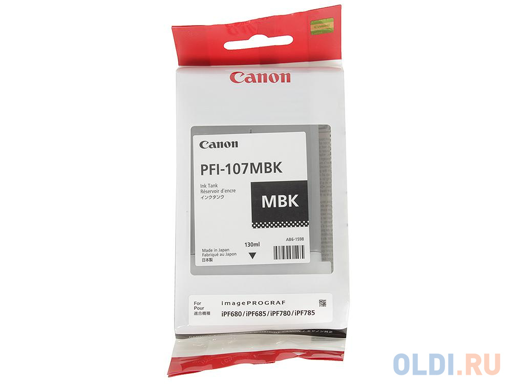Картридж Canon PFI-107 MBK 120стр Черный матовый 6704B001 - фото 1